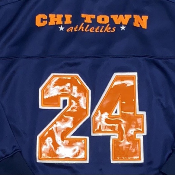 Underdawg Classics Chi Town Athletiks #24 Navy/Orange Field Team Jersey - Picture 10 of 11